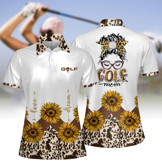 Golf Mom Love Dream Sunflower Woman Polo Shirts