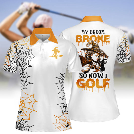 Funny Orange Halloween Golf Shirt Women Golf Polo Shirt