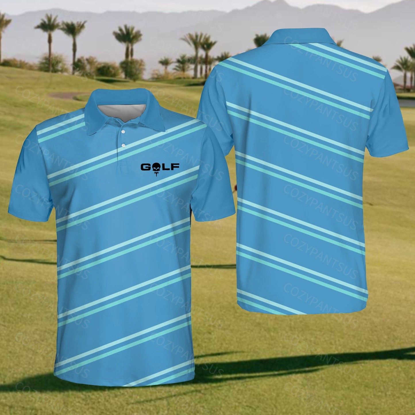 Men's Golf Stripe Polo Shirt