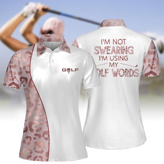 I'm Swearing Golf Leopard Short Sleeve Women Polo Shirt