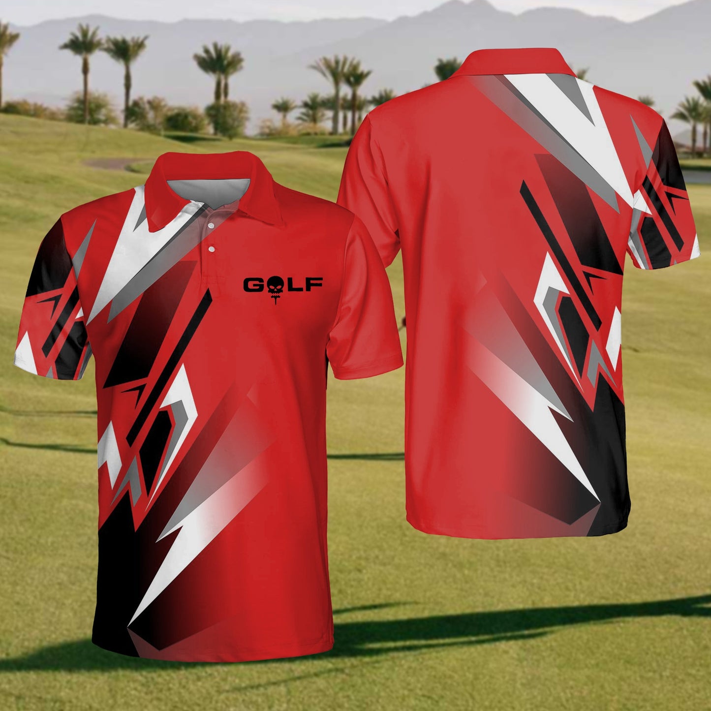 Men's Red Golf Polo Shirt