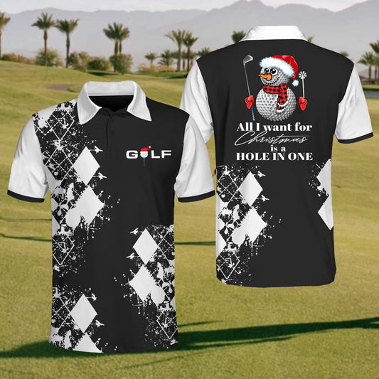 Men's All I Want For Christmas Is A Hole In One Polo Shirt