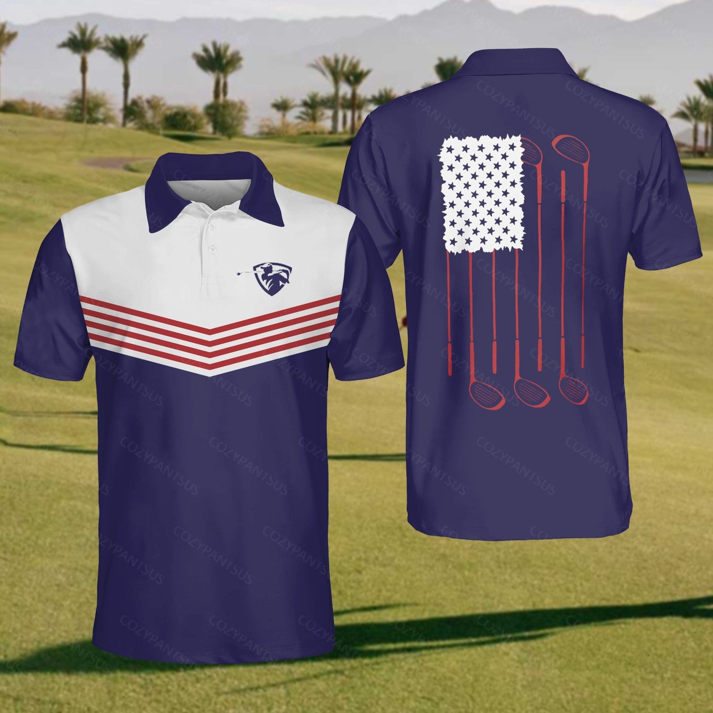 Men's Flag Golf Polo Shirt