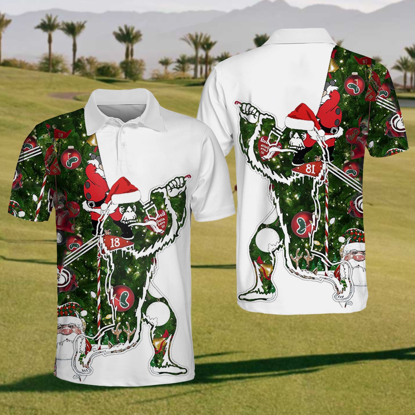 Custom Christmas Golf Polo Shirt for Men