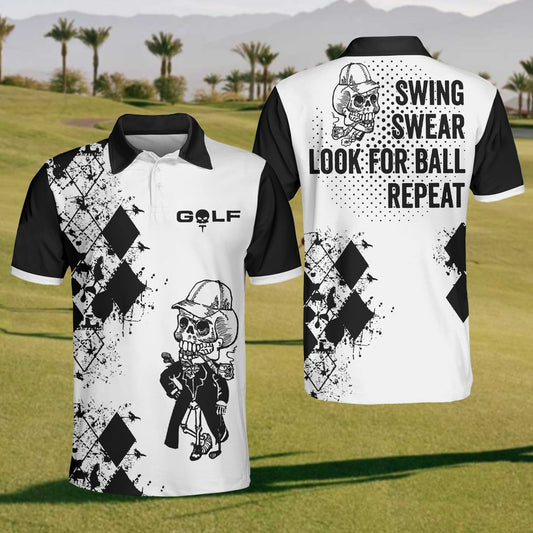 Golf Swing Swear Looking For Ball Repeat Polo Shirt For Men