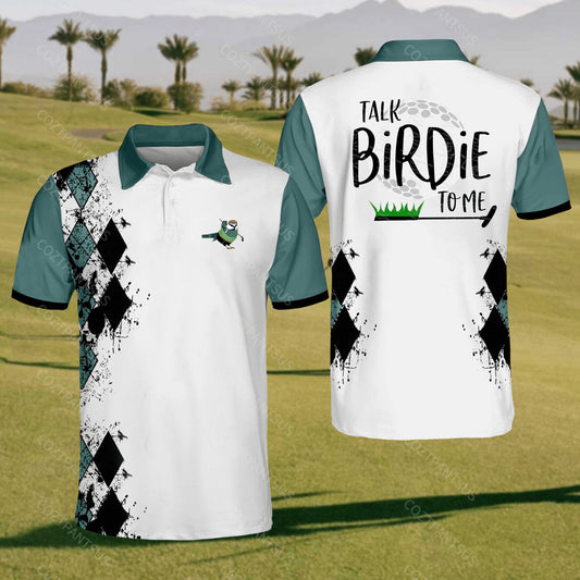 Men'S Talk Birdie To Me Short Sleeve Polo Shirt