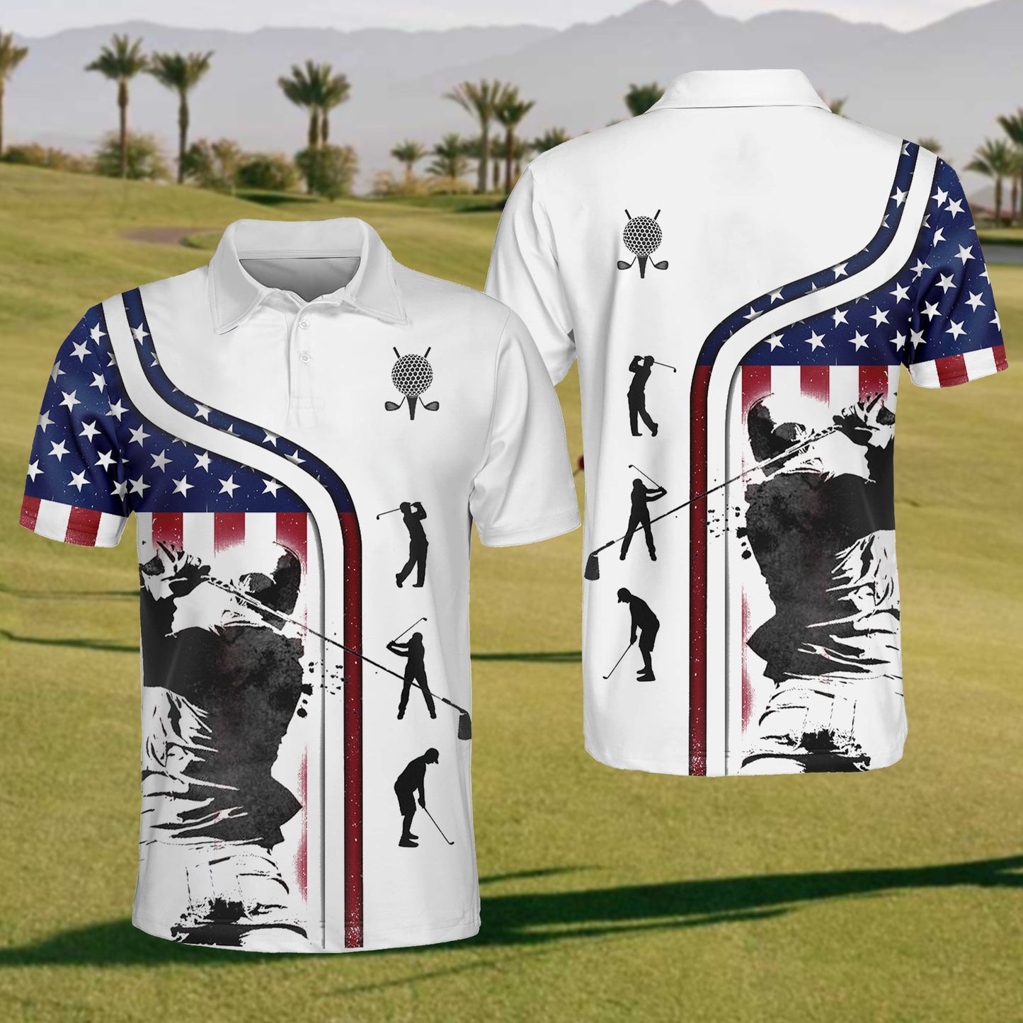 Men's Flag Golf Polo Shirt