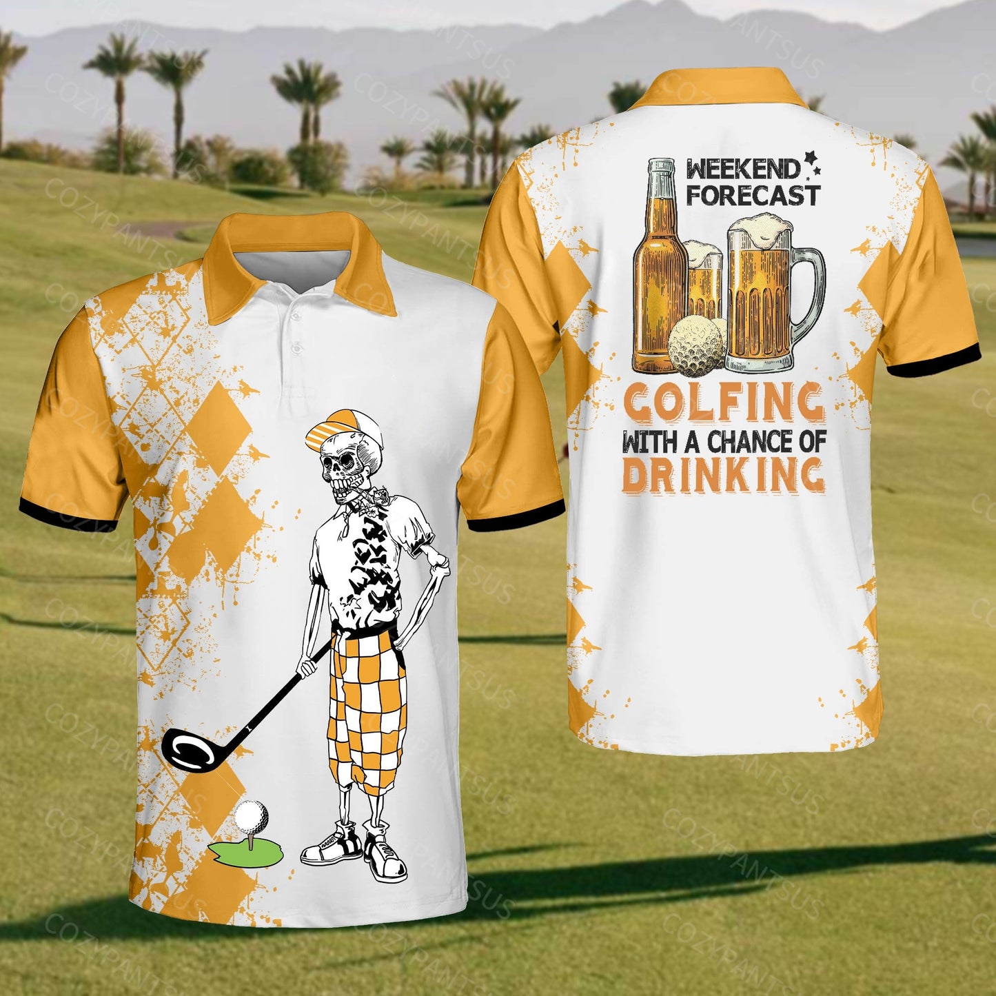 Men's Golfing Drinking Polo Shirt