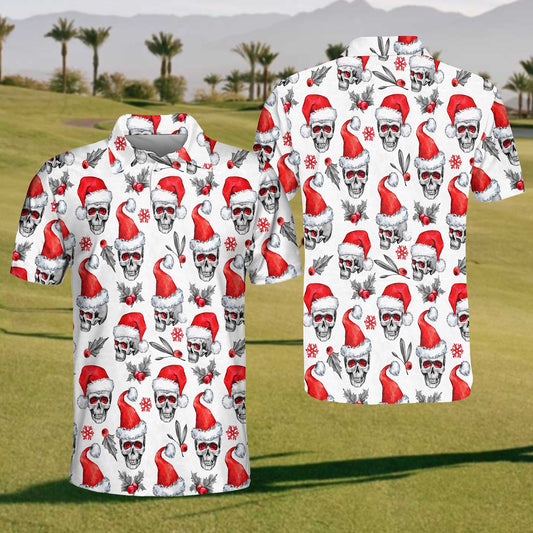 Men's Golf Skull Christmas Special Gift Polo Shirt