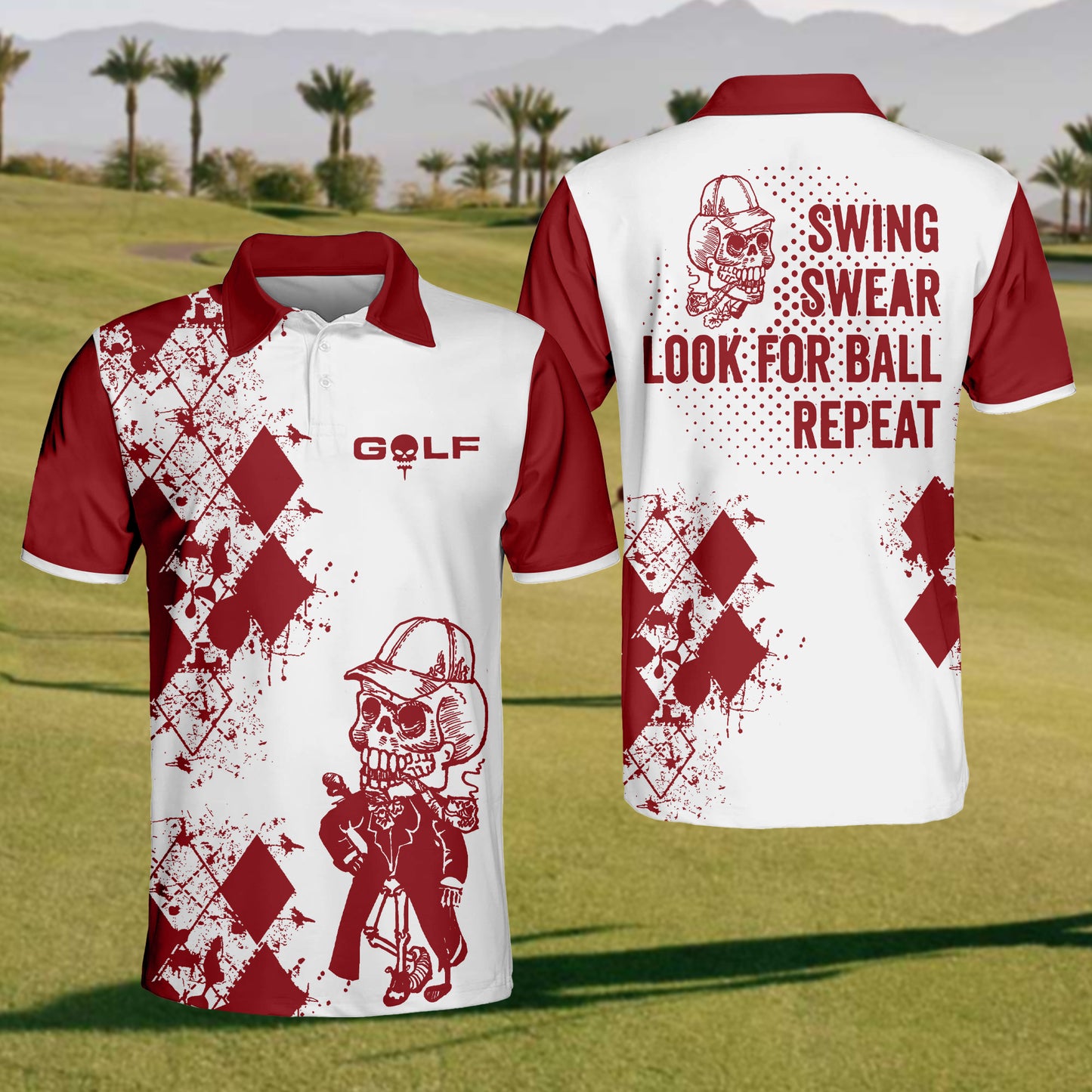 Golf Swing Swear Looking For Ball Repeat Polo Shirt For Men