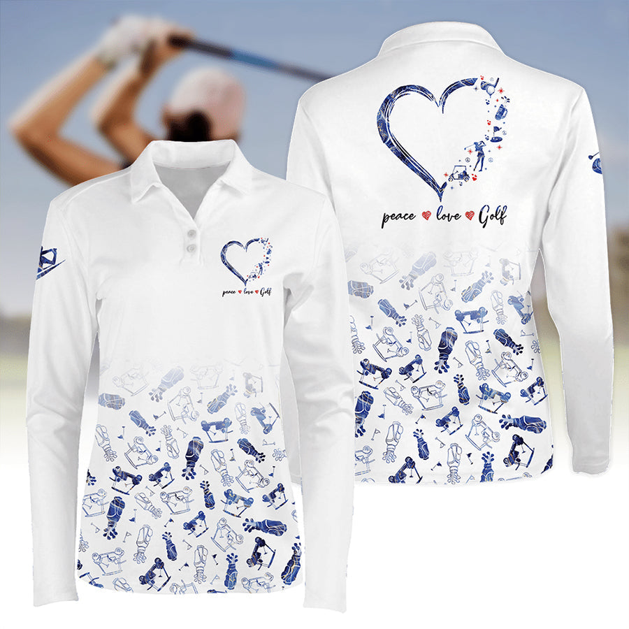 Women's Peace Love Golf Long Sleeve Polo Shirt