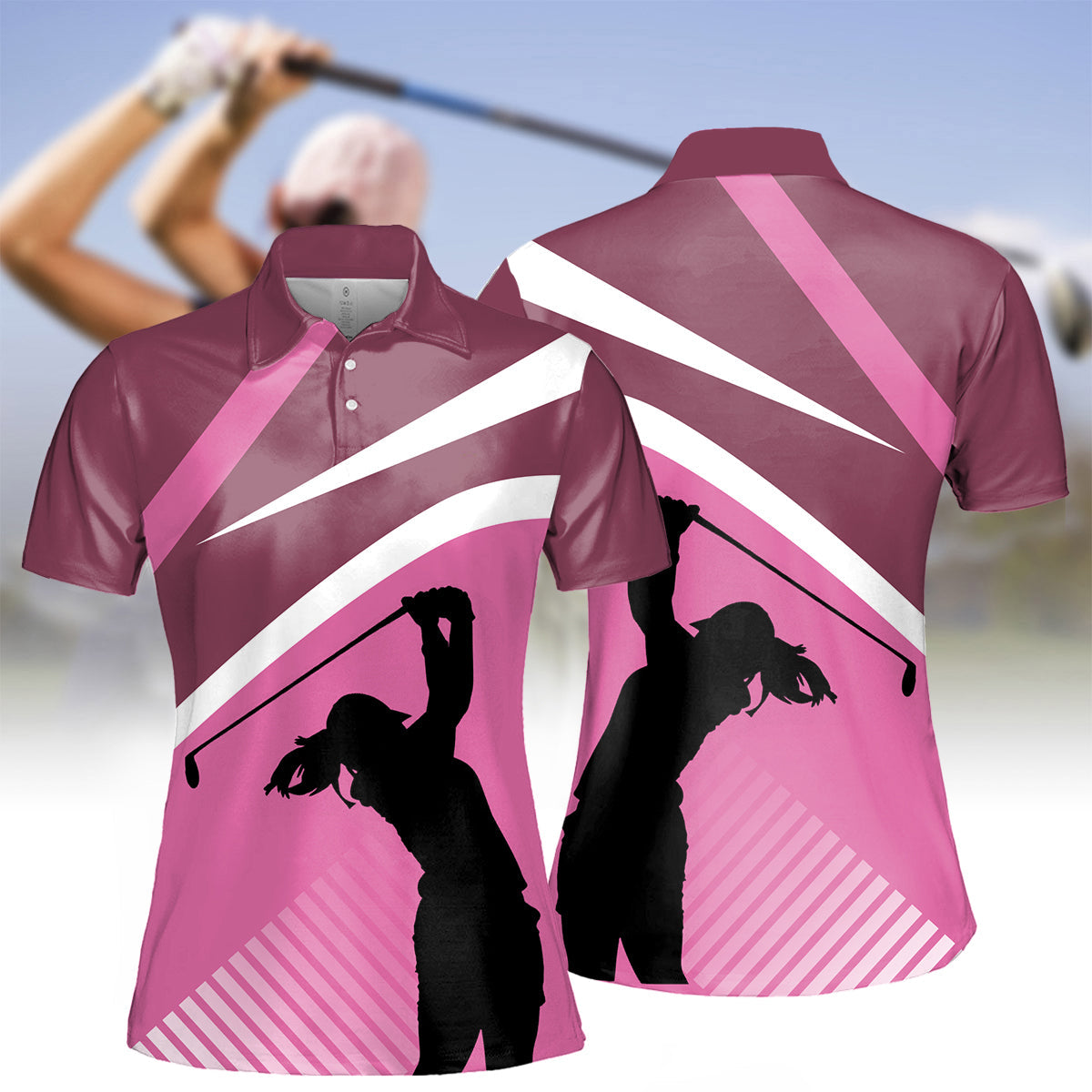 Pink Womens Golf Shirt