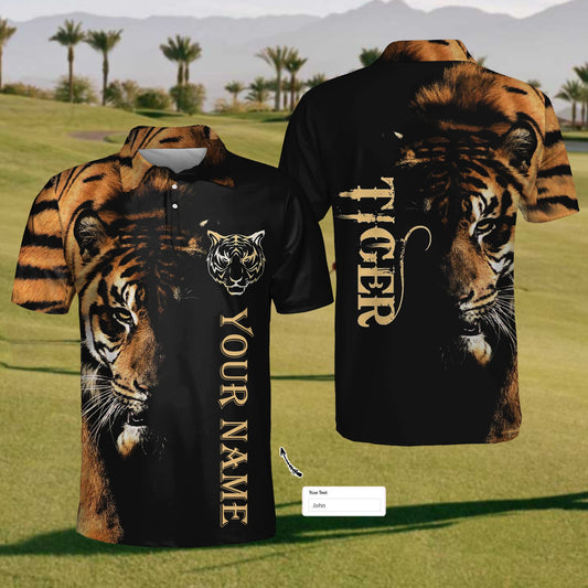 【Custom Your Name】Mens tiger Polo Shirt