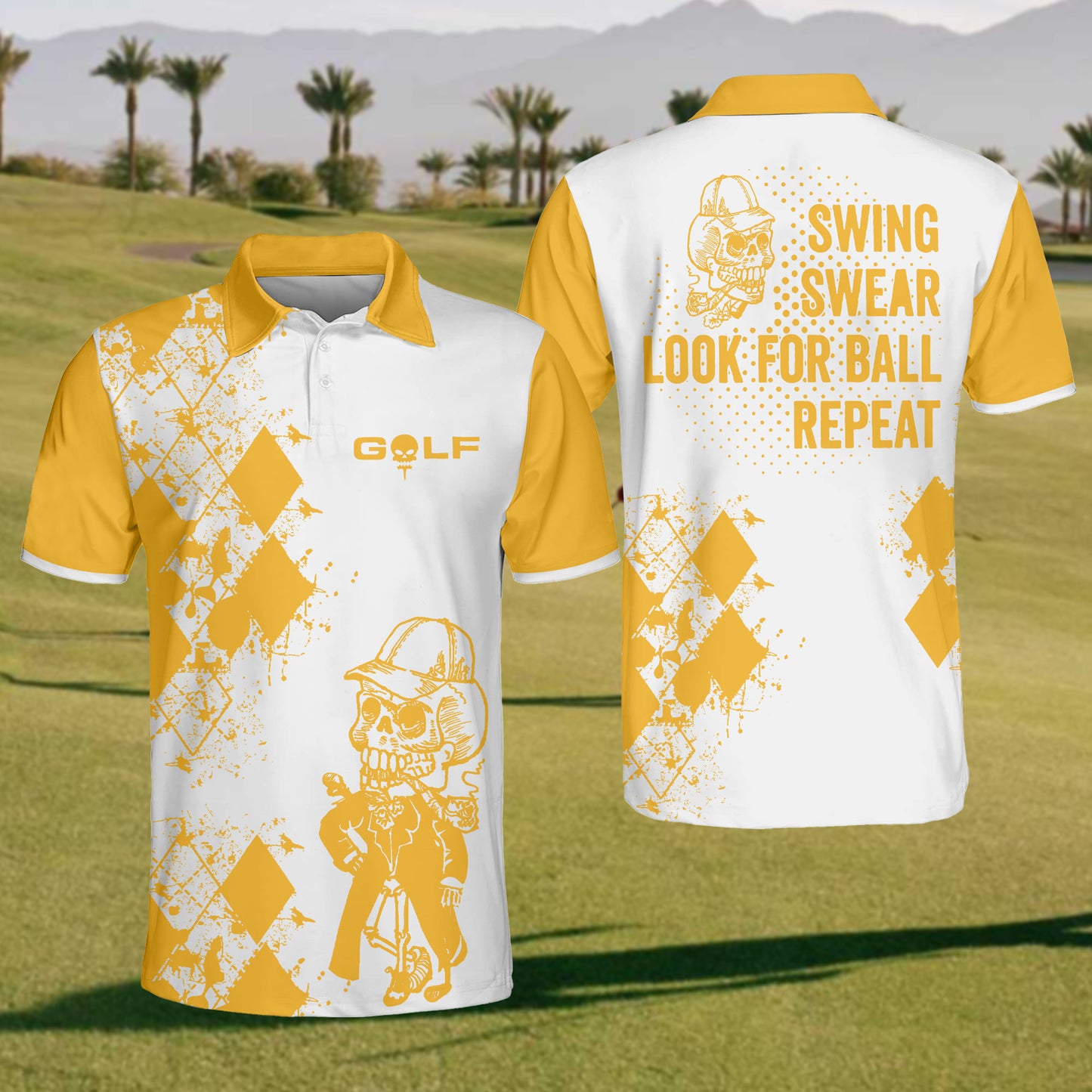 Golf Swing Swear Looking For Ball Repeat Polo Shirt For Men