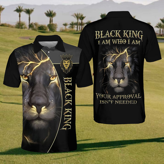 Mens Black King Polo Shirt