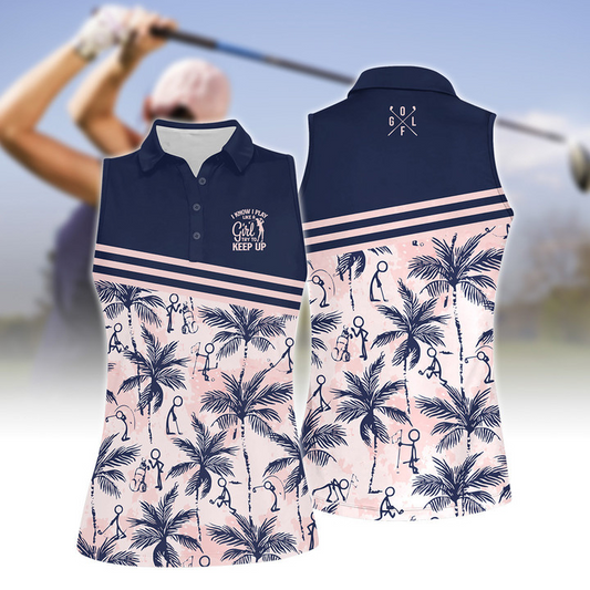 Women's Play Like A Girl Golf Sleeveless Polo Shirt