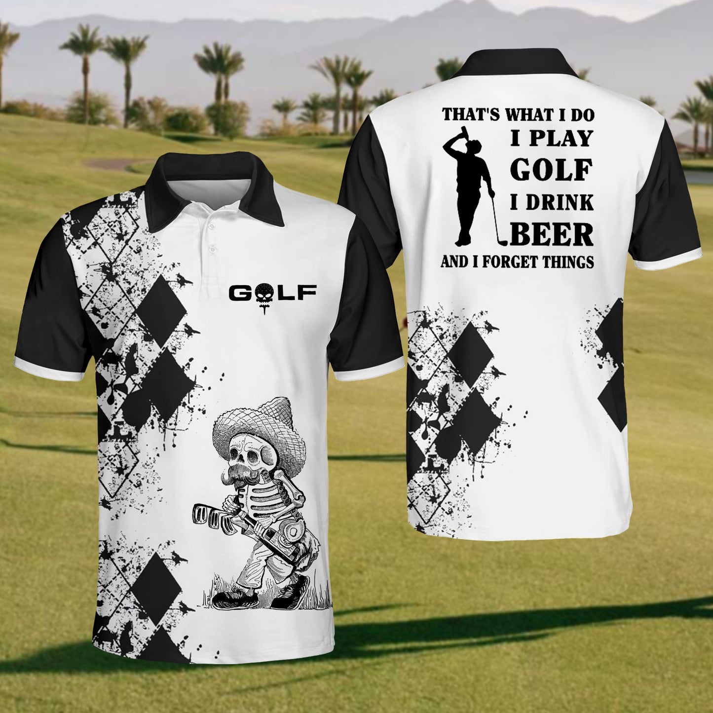 Men's Play Golf And Drink Beer Polo Shirt