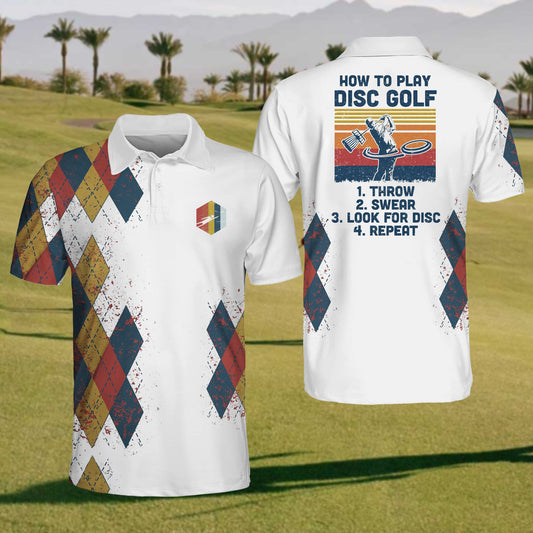 Men's How To Play Disc Golf Polo Shirt