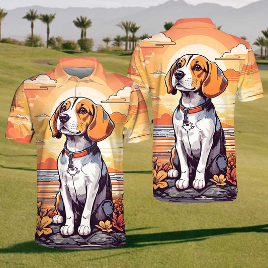 2024 Mens Cute Dog Print Polo Shirt