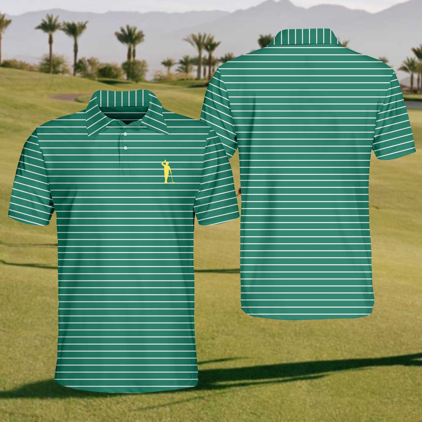 Men's Golf Drinking Stripe Polo Shirt