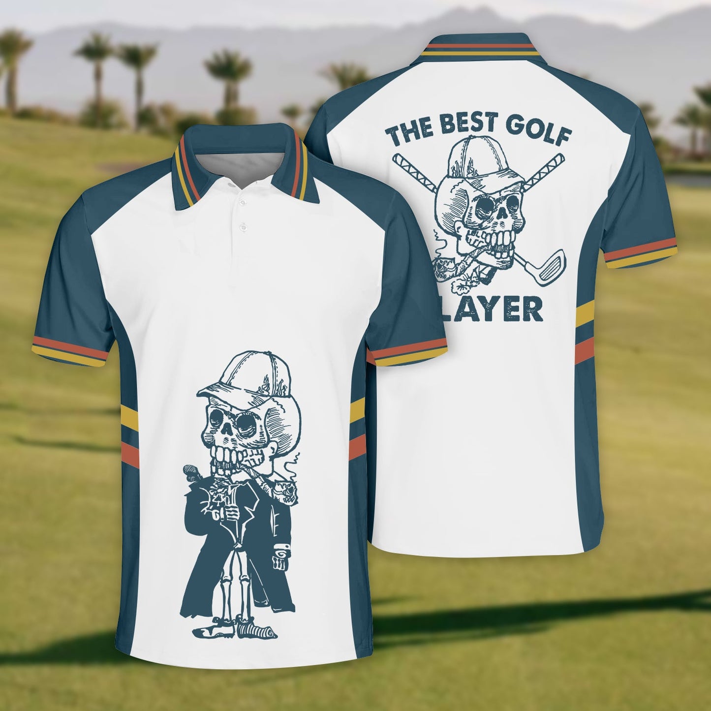 Men'S The Best Golf Slayer Golf Skeletonl Polo Shirt