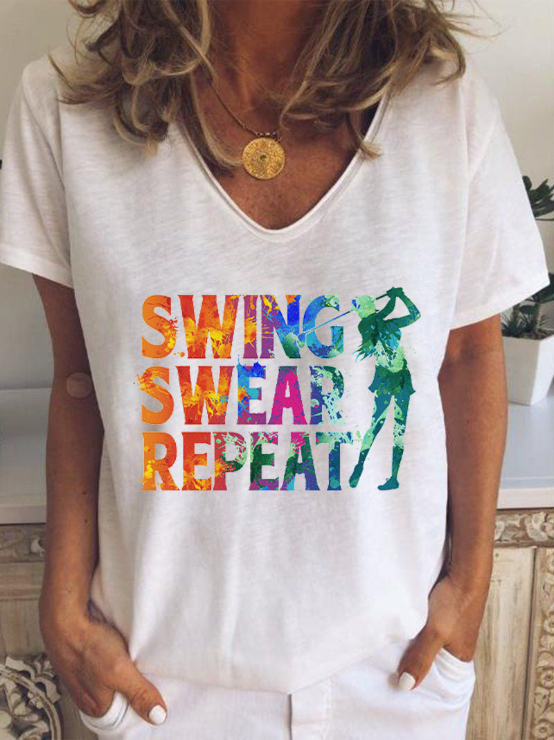 Women's Swing Swear Repeat Golf T-Shirt