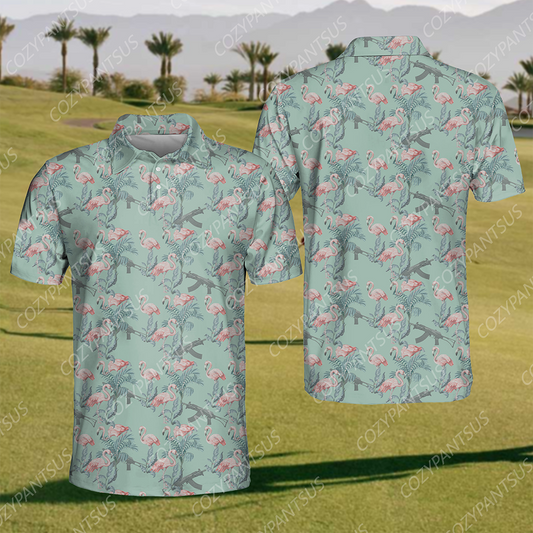 Men's Flamingo Golf Polo Shirt