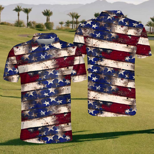 2024 Mens Flag Print Polo Shirt