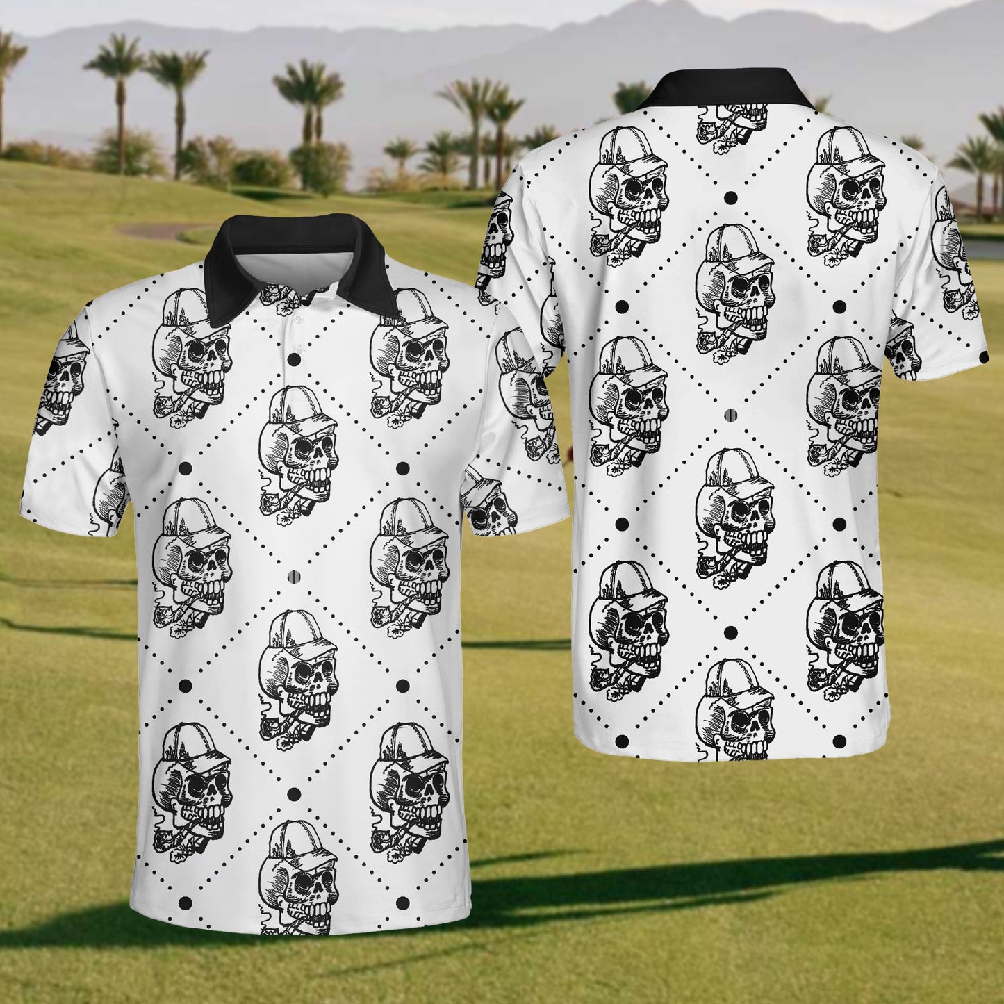 Mensa Skeleton Pipe Polo Shirt