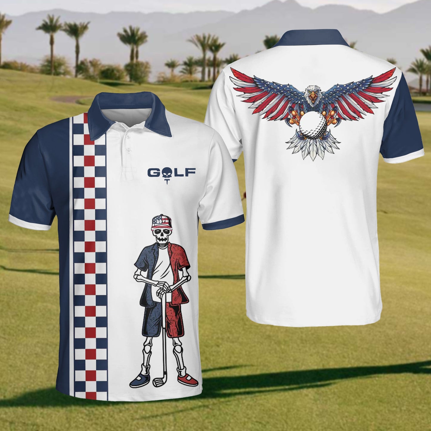 Men's Eagle and Skull Golf Shirt