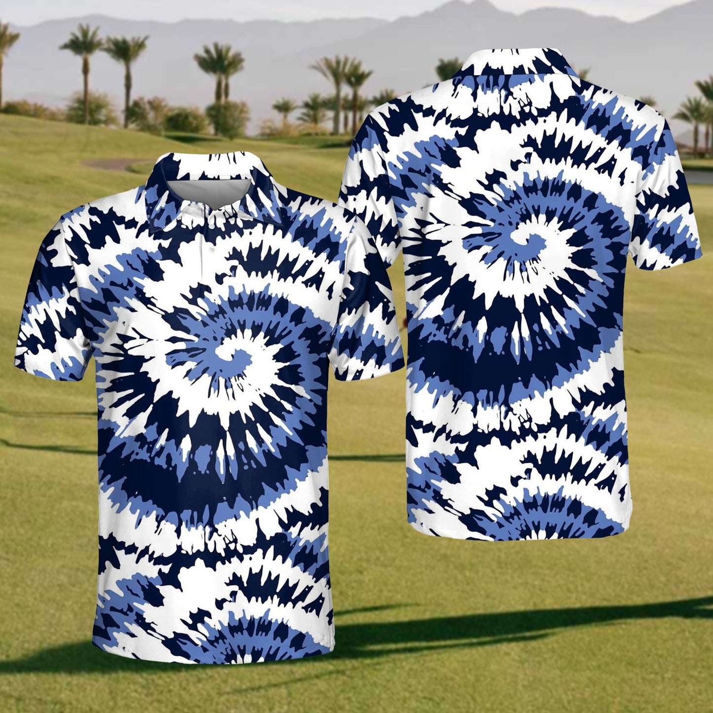 2024 Mens Tie Dye Polo Shirt