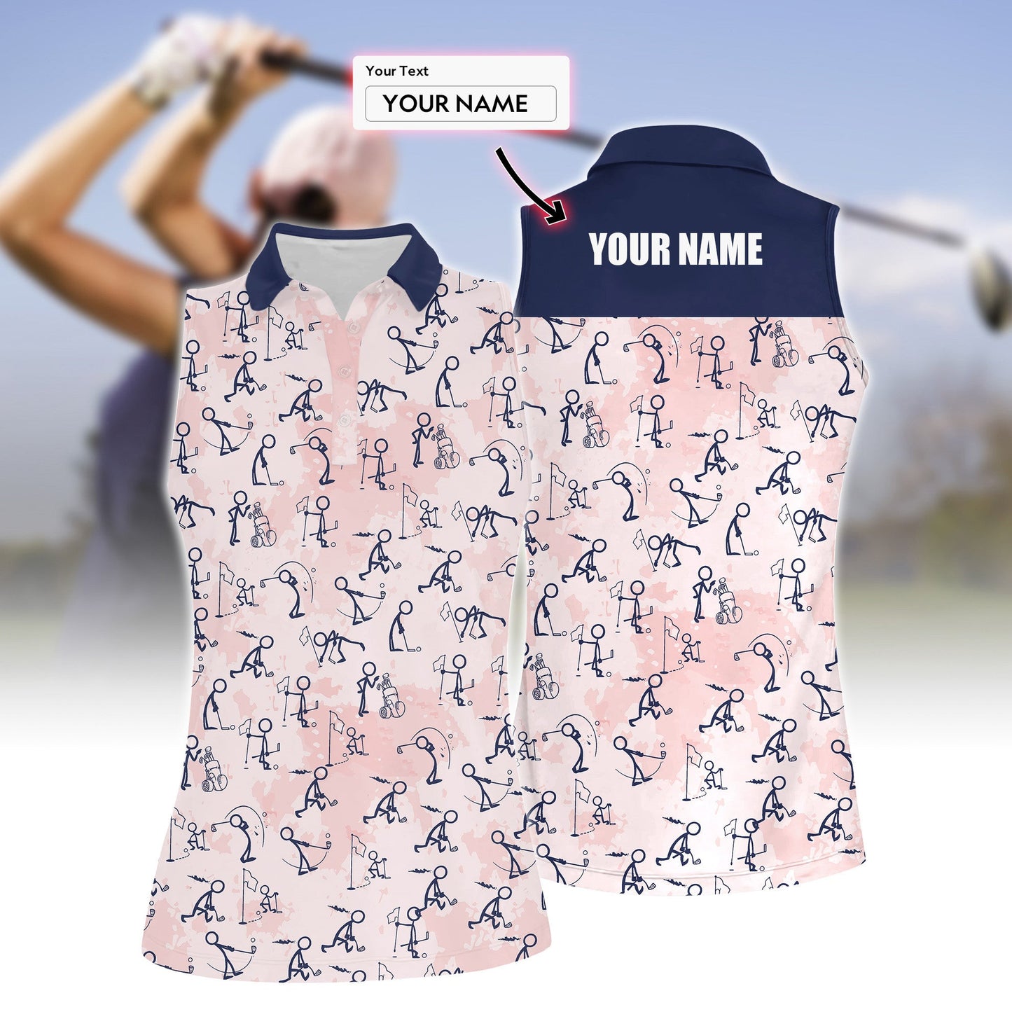 【Custom Your Name】 Women's Golf Polo Shirt