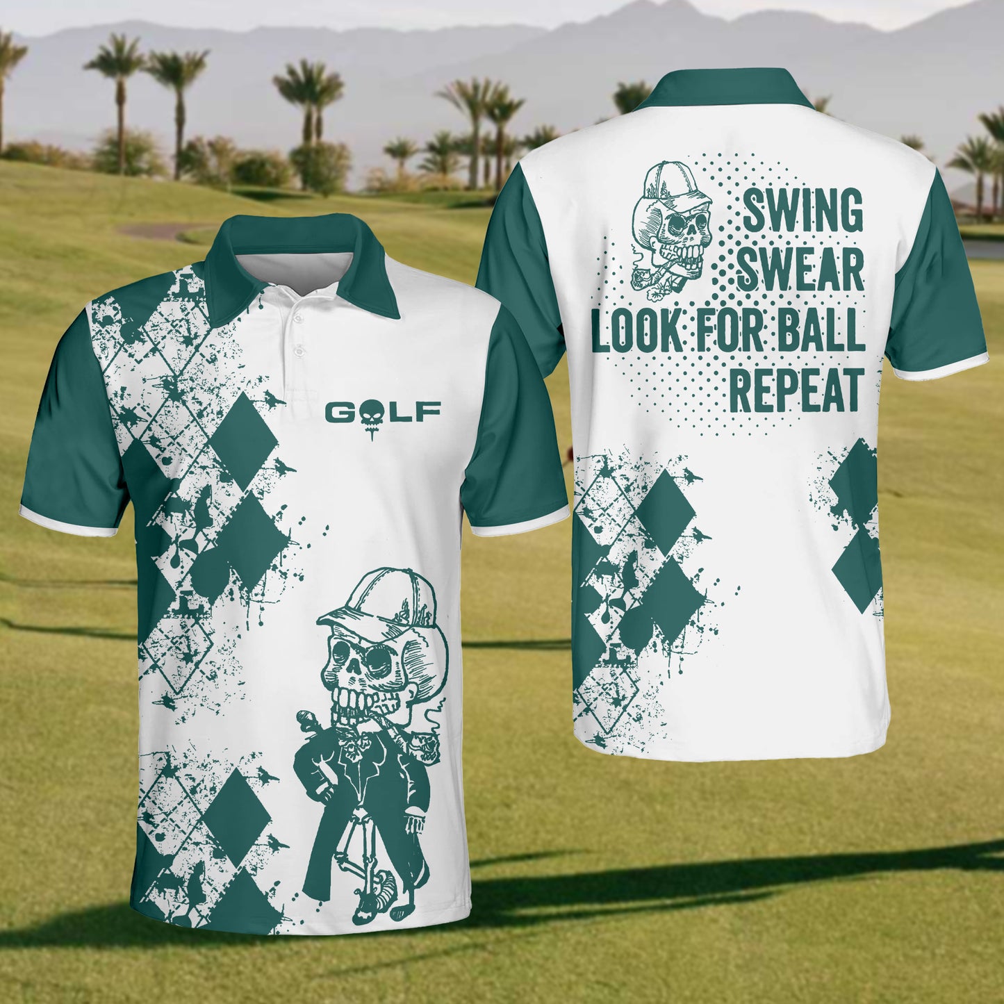 Golf Swing Swear Looking For Ball Repeat Polo Shirt For Men