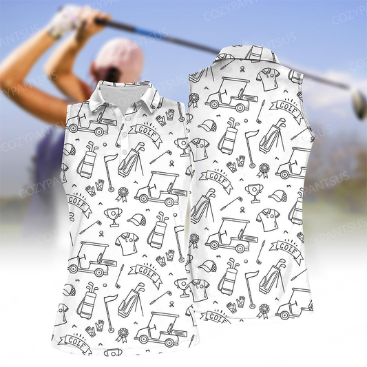 Women's golf patterned polo shirt