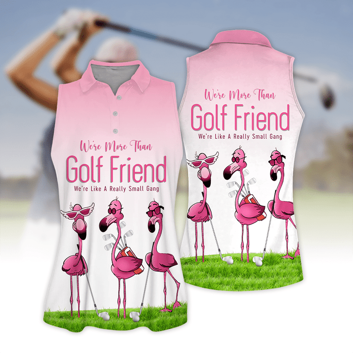 Flamingo Golf Seamless Pattern Golf Women Sleeveless Polo Shirt