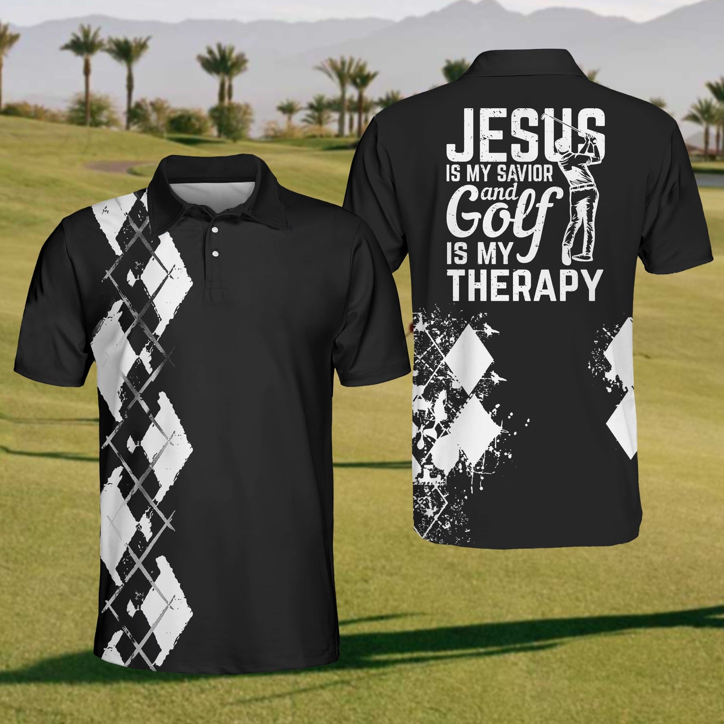 Men's Jesus & Golf Polo Shirt