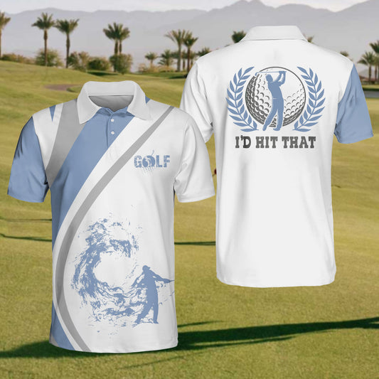 Id Hit That Golfer With Smoke Mens Golf Shirt