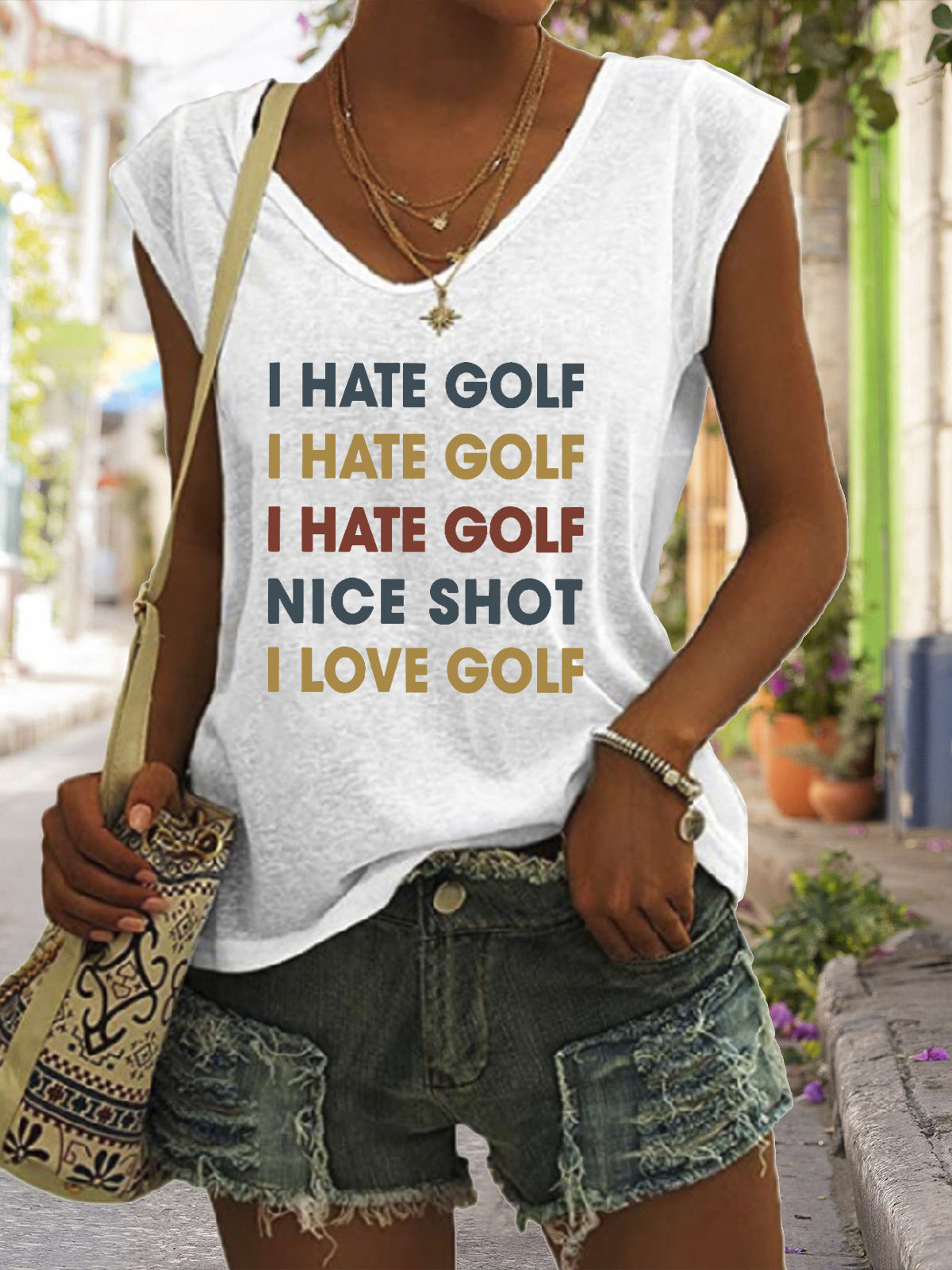 Women's I Hate Golf I Love Golf T-Shirt