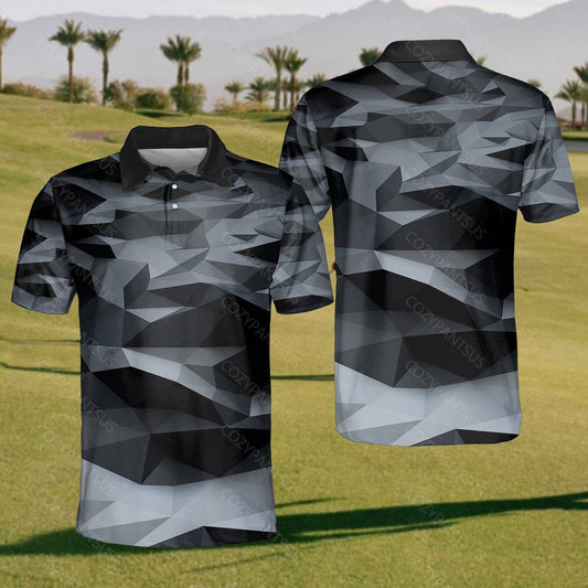 Men's Cubes Black Polo Shirt