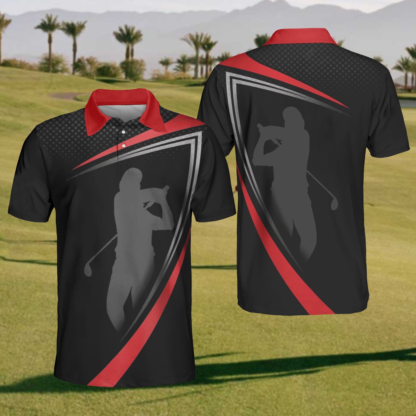 Men's Black Golf Polo Shirt