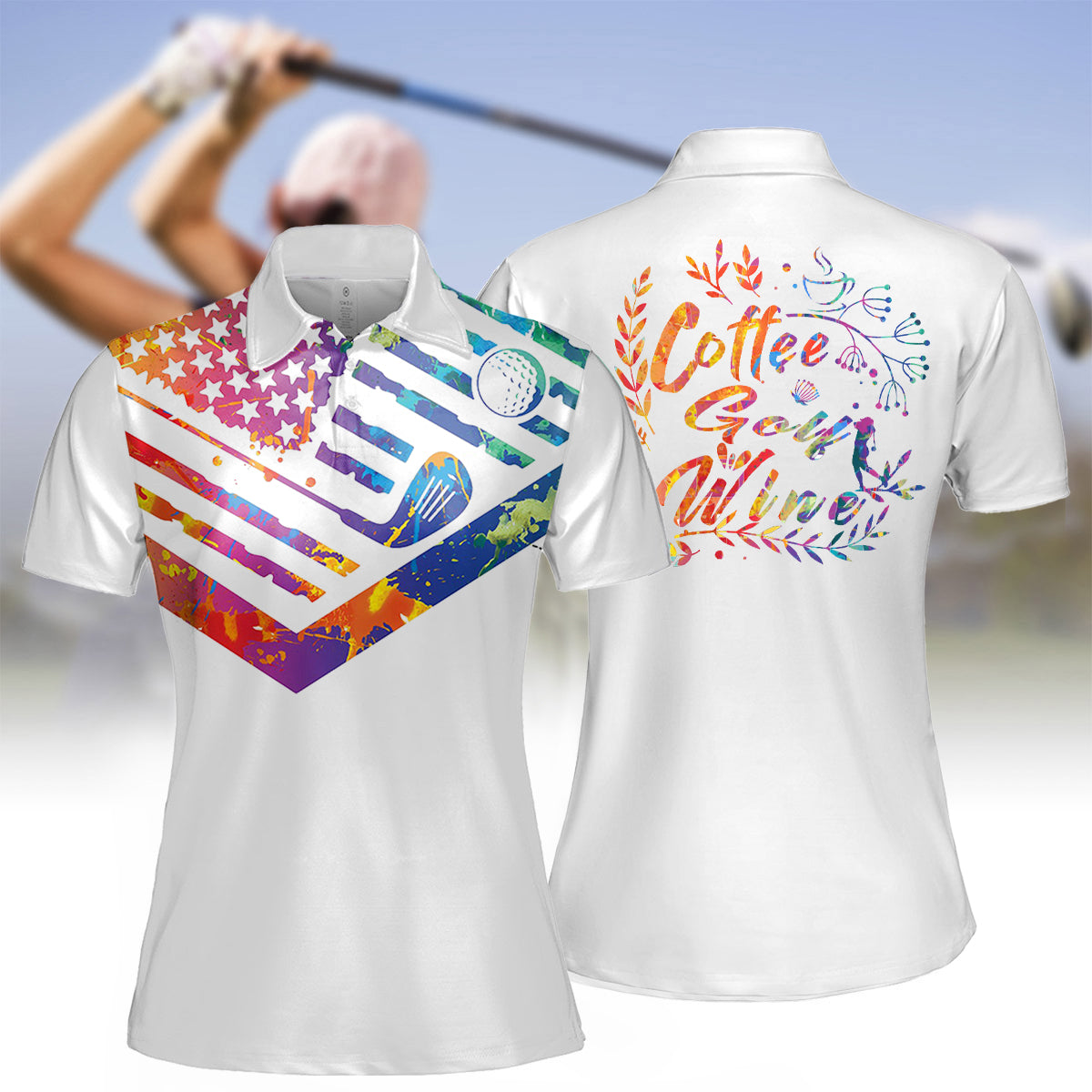 Women's Coffee & GOlf & Wine Polo Shirt