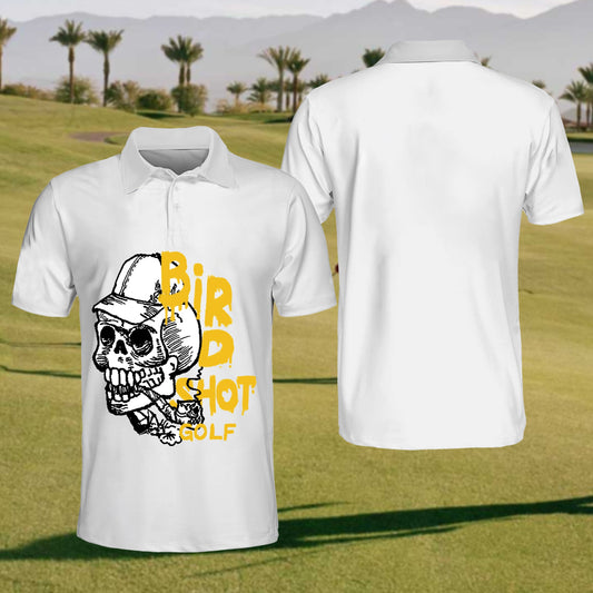 Men's Bird Shot Skull Golf Polo Shirt