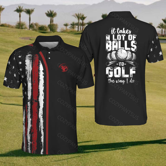 Men's it take a lot of golf balls polo shirt