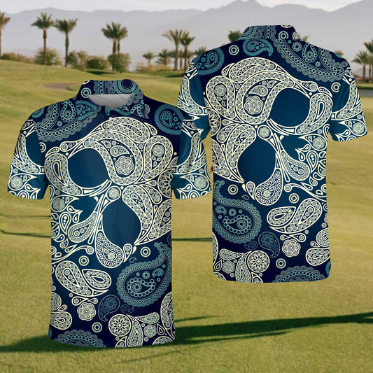 2024 Mens Skull Golf Polo Shirt