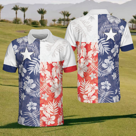 Mens Floral Print Polo Shirt