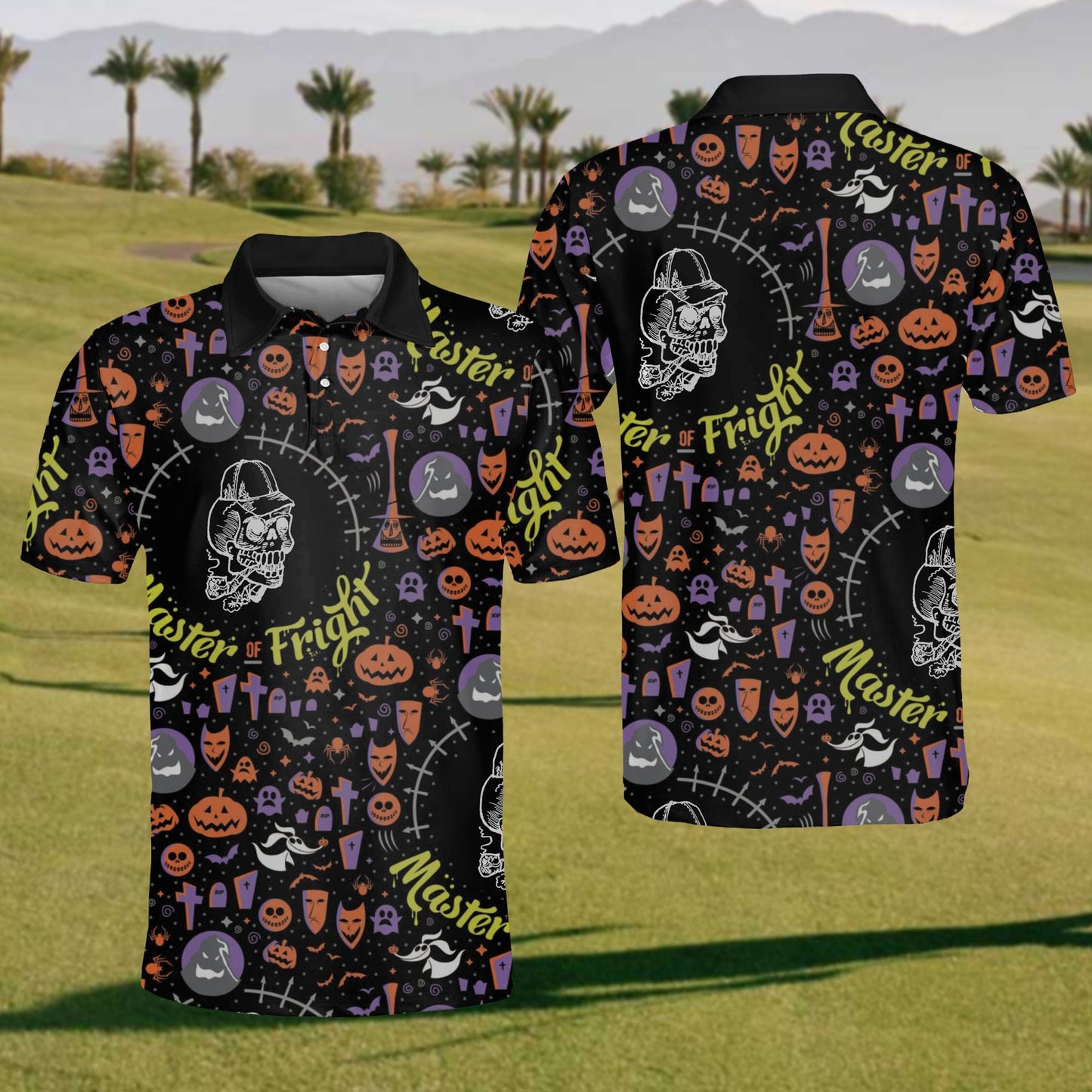 Men's Halloween Skull Polo Shirt