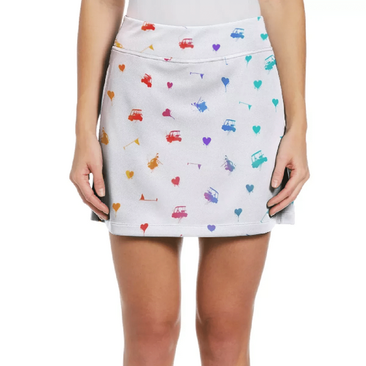 Golf Heart Beat Water Color Golf Skort Women's Golf Skirts（Leggings not included）