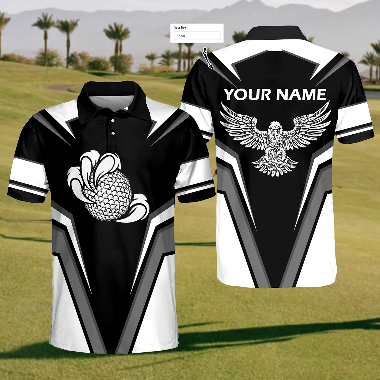 【Custom Your Name】Mens Golf Polo Shirt