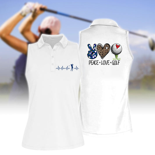 Women's Peace Love Golf Sleeveless Polo Shirt