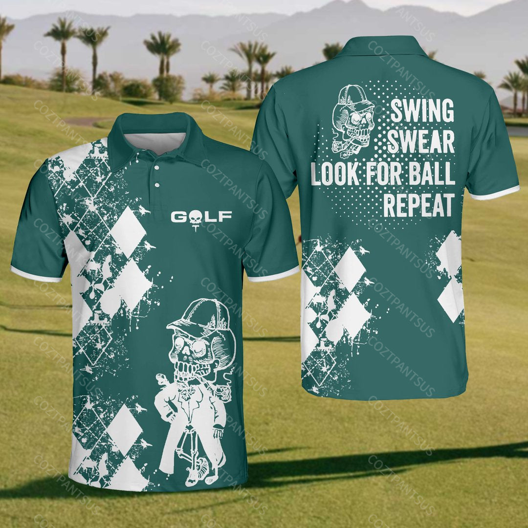 Golf Swing Swear Looking For Ball Repeat Polo Shirt For Men